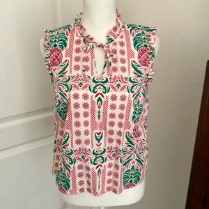 Y2k Charter Club tropical/floral multicolor top blouse Size PM(petite medium)